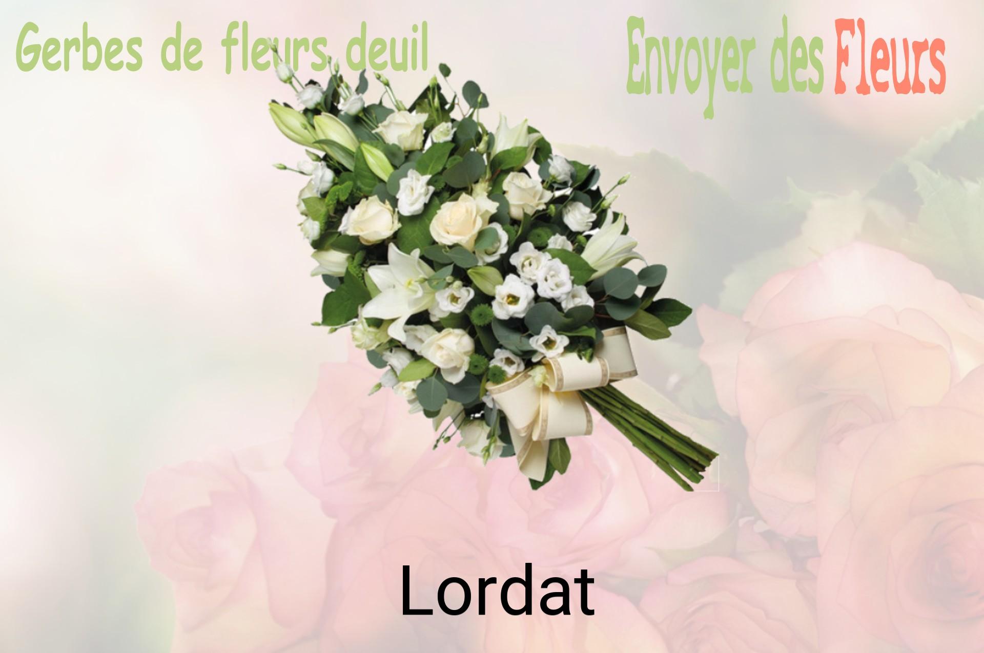 Gerbe de fleurs de deuil livrée à Lordat